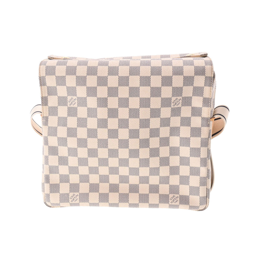 LOUIS VUITTON Damier Azur White Naviglio White Canvas Shoulder Bag